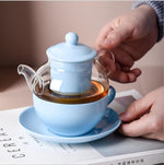 Set té para uno pastel - Celeste