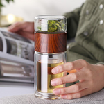 Botella doble vidrio para té