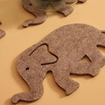 Set de 4 posavasos elefante