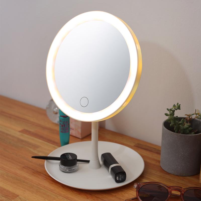 Espejo para maquillaje con 3 tipos de luz led
