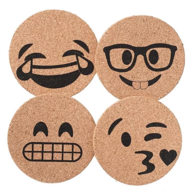 Set de 4 posavasos emoji